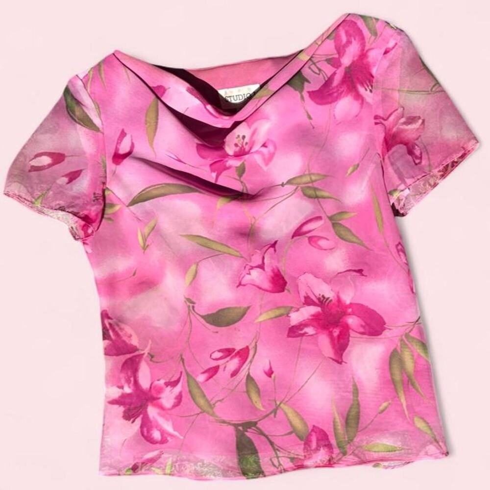 Vintage studio floral print sheer